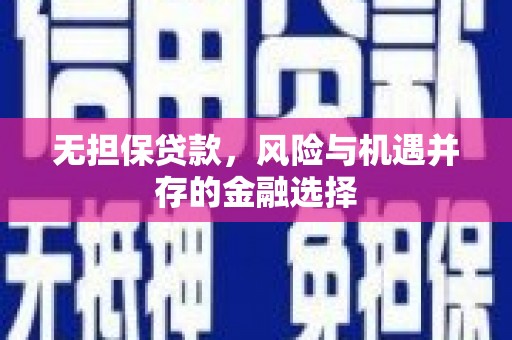 三湾无担保贷款，风险与机遇并存的金融选择
