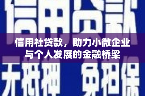 三湾信用社贷款，助力小微企业与个人发展的金融桥梁
