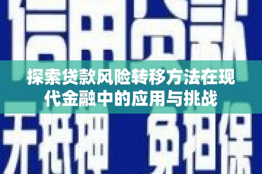 三湾探索贷款风险转移方法在现代金融中的应用与挑战