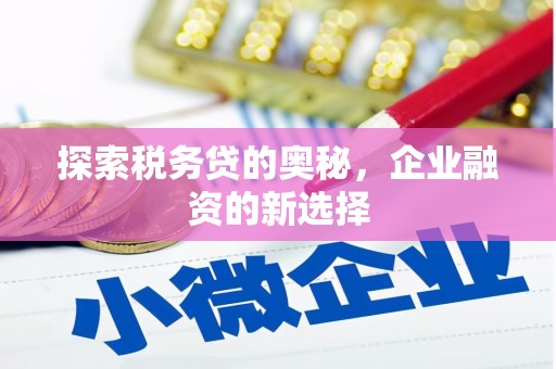 三湾探索税务贷的奥秘，企业融资的新选择