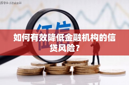 三湾如何有效降低金融机构的信贷风险？