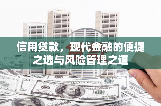 三湾信用贷款，现代金融的便捷之选与风险管理之道