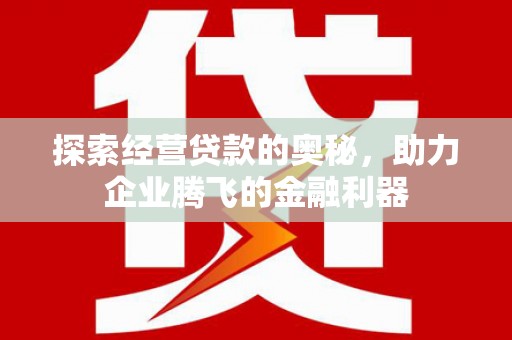 三湾探索经营贷款的奥秘，助力企业腾飞的金融利器