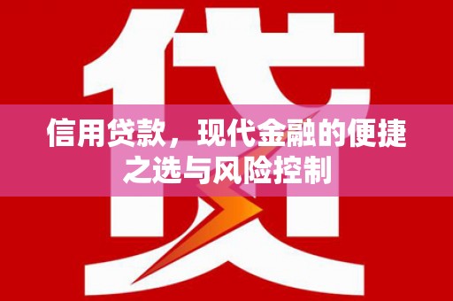三湾信用贷款，现代金融的便捷之选与风险控制