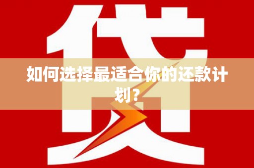 三湾如何选择最适合你的还款计划？