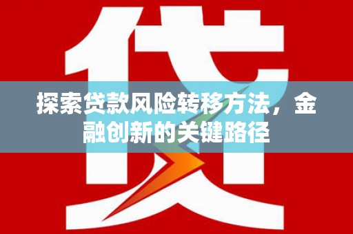 三湾探索贷款风险转移方法，金融创新的关键路径