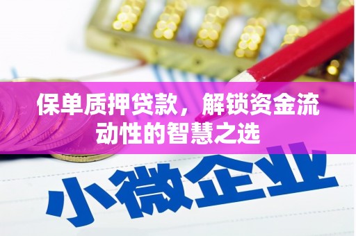 三湾保单质押贷款，解锁资金流动性的智慧之选