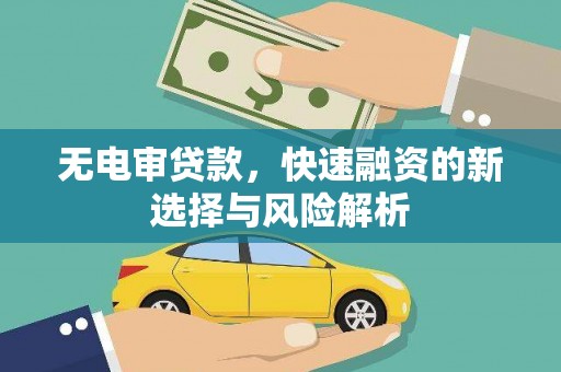 三湾无电审贷款，快速融资的新选择与风险解析