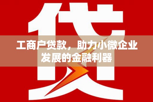 三湾工商户贷款，助力小微企业发展的金融利器