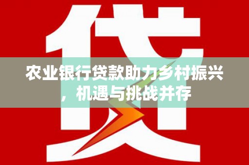 三湾农业银行贷款助力乡村振兴，机遇与挑战并存