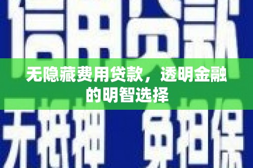 三湾无隐藏费用贷款，透明金融的明智选择