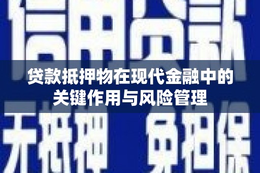 三湾贷款抵押物在现代金融中的关键作用与风险管理
