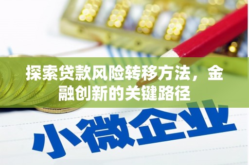 三湾探索贷款风险转移方法，金融创新的关键路径